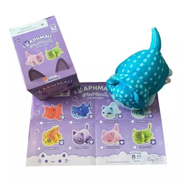 Aphmau Meemeows Mystery Plush Litter 5 Under The Sea Series STINGRAY Cat NEW - Picture 6 of 6